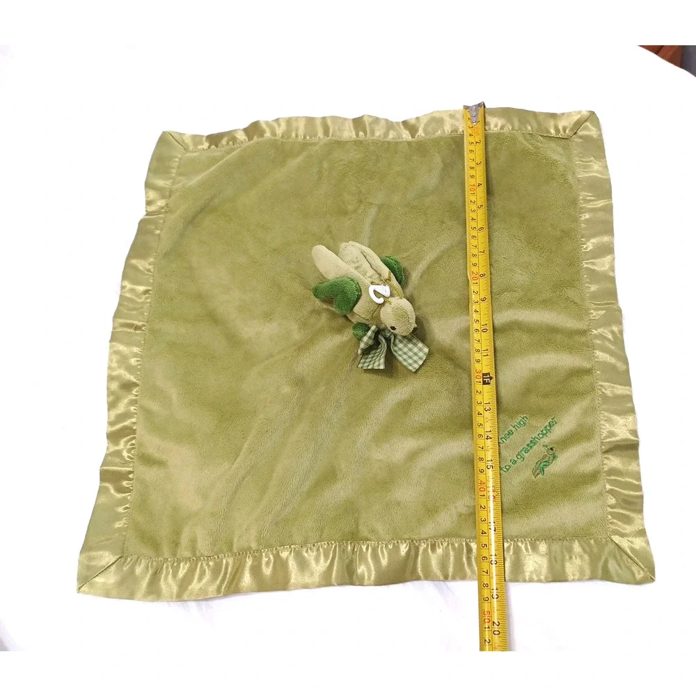 Bearington Green Grasshopper Knee High Lovey Plush Blanket 19